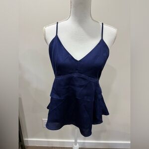 Banana Republic Peplum Cobalt Blue Camisole Top Size 4  Layered & Tiered